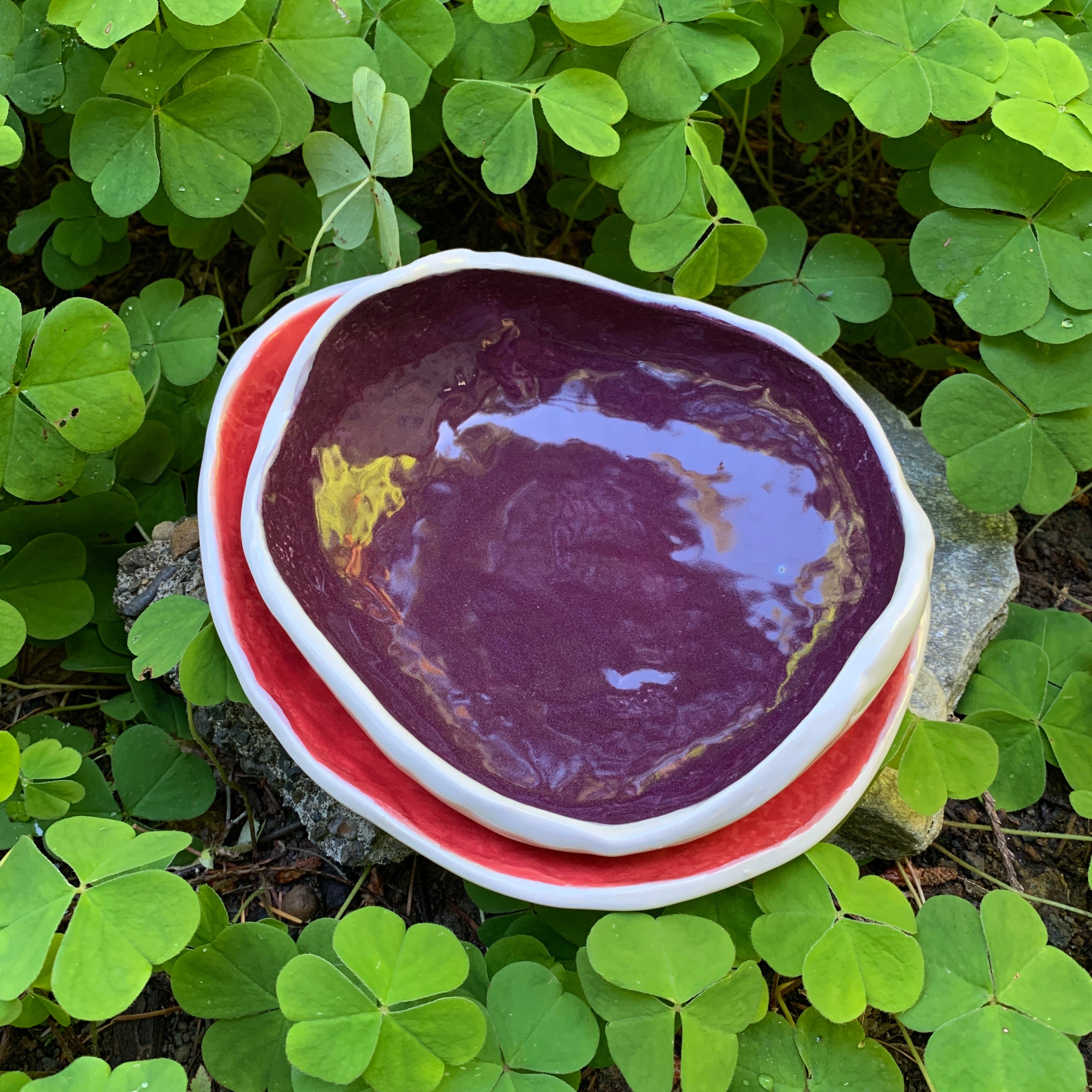 Nesting rock plates - Purple/Red